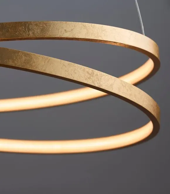 Hoop Ceiling Light with Integrated LED - Gold