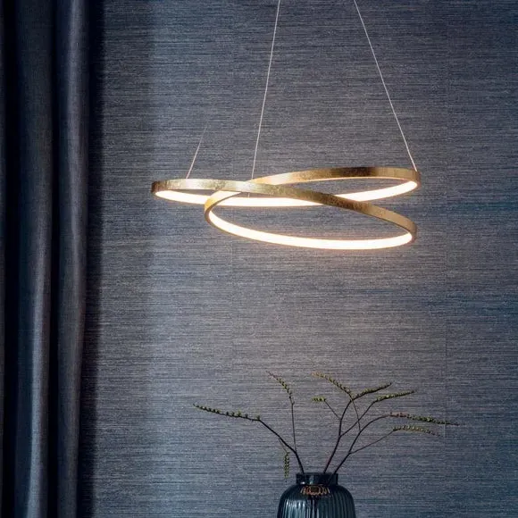 Hoop Ceiling Light with Integrated LED - Gold image