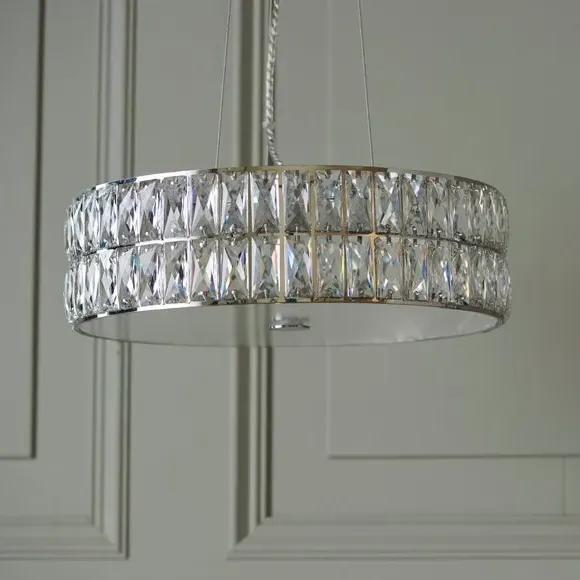 Hoop Ceiling Light with LED - Chrome, Crystal