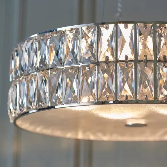Hoop Ceiling Light with LED - Chrome, Crystal