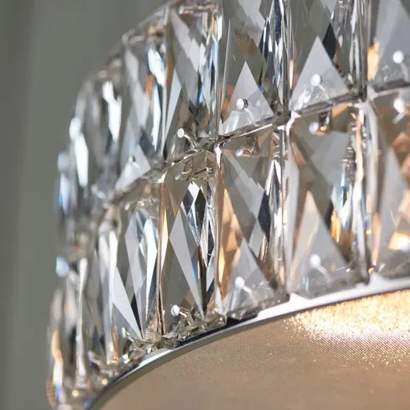 Hoop Ceiling Light with LED - Chrome, Crystal