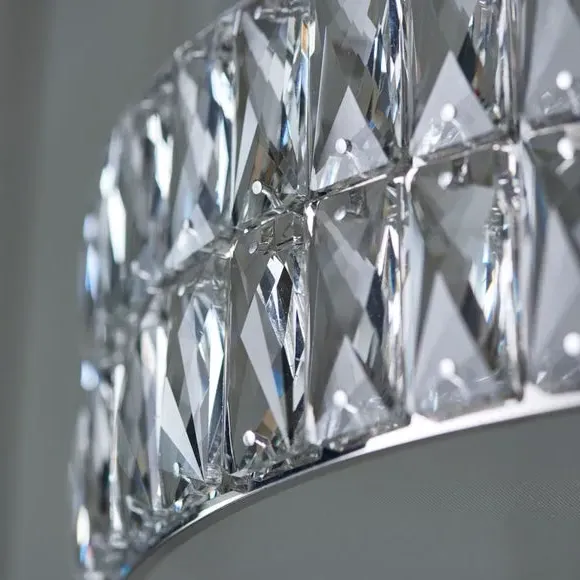 Hoop Ceiling Light with LED - Chrome, Crystal