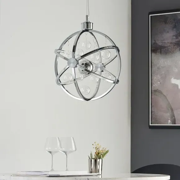 Hoop Ceiling Light with LED - Chrome, Metal