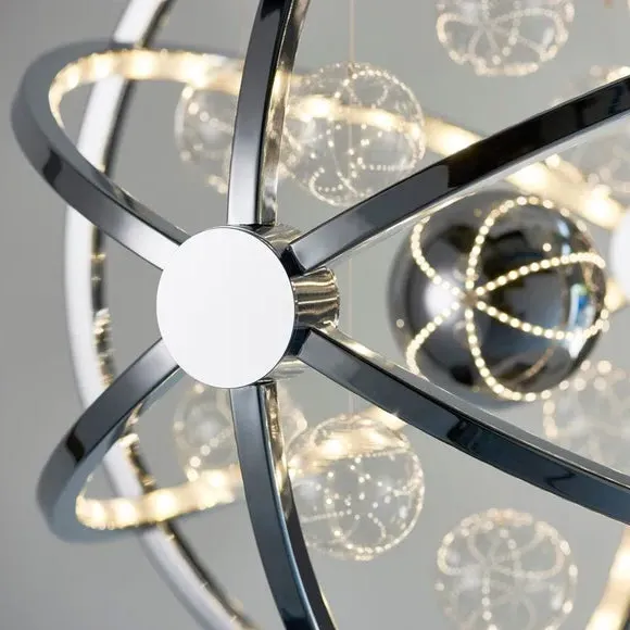 Hoop Ceiling Light with LED - Chrome, Metal