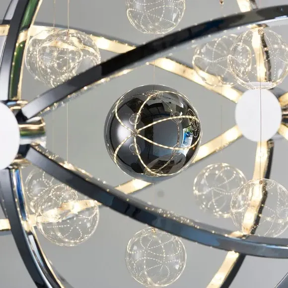 Hoop Ceiling Light with LED - Chrome, Metal