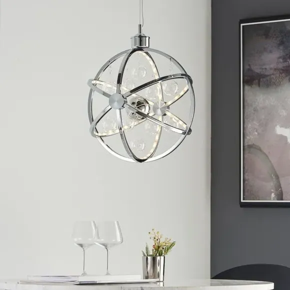 Hoop Ceiling Light with LED - Chrome, Metal image