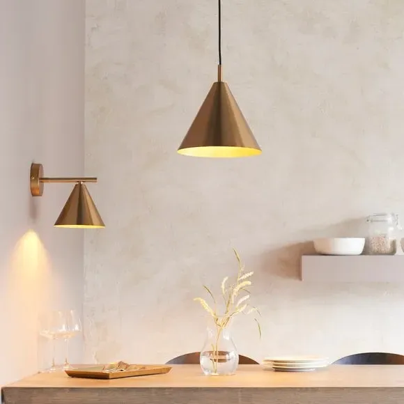 Industrial Wall Light with Adjustable Arm - Gold