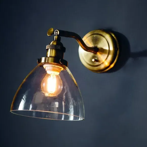 Industrial Wall Light with Adjustable Head - Gold