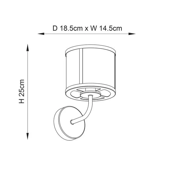Industrial Wall Light with Glass Shade - Nickel