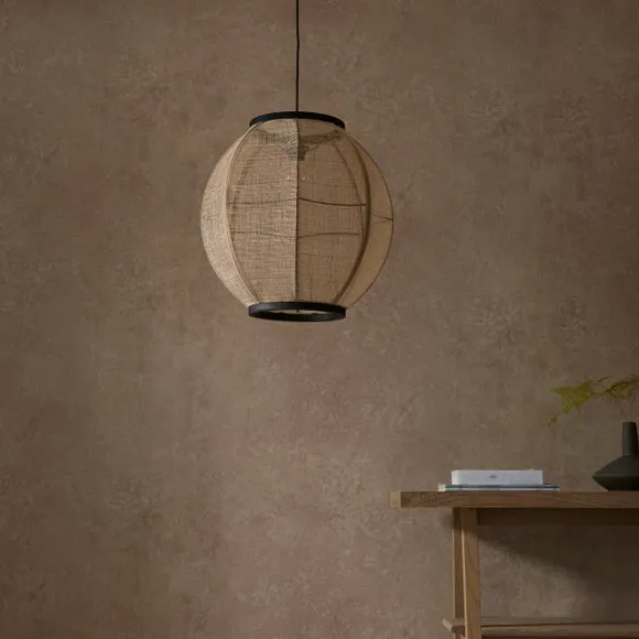 Large Pendant Light with Dimmer - Natural, Linen