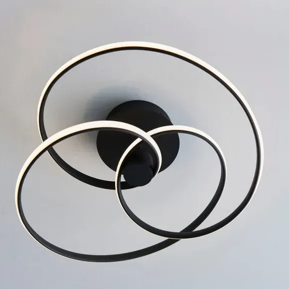 Loop Flush Ceiling Light - Black, LED
