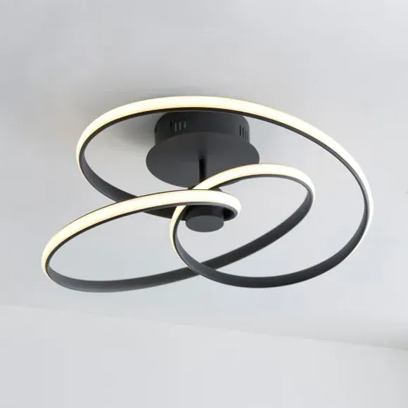 Loop Flush Ceiling Light - Black, LED image