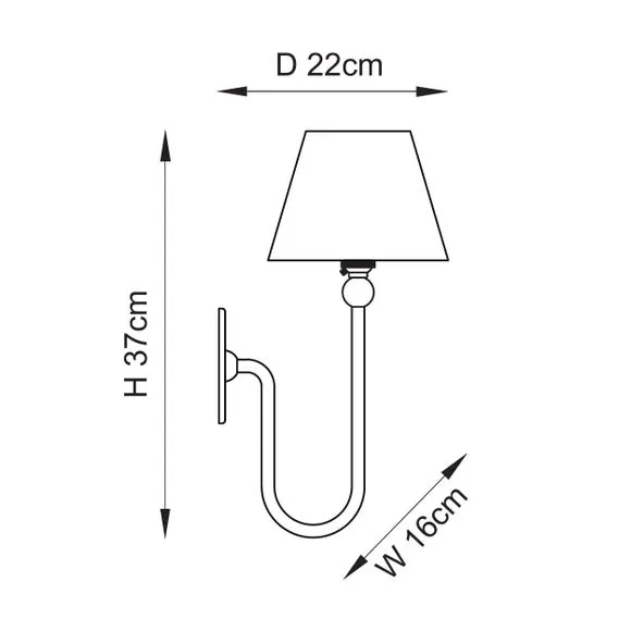 Mid Century Wall Light with Shade - White, Brass