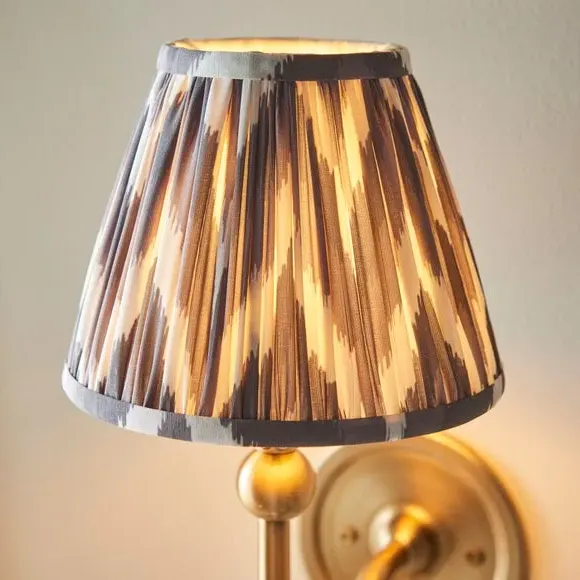 Mid Century Wall Light with Zigzag Shade - Grey