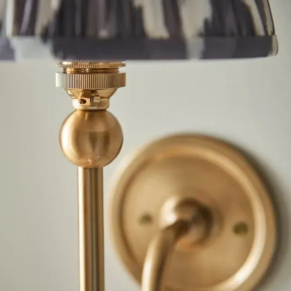 Mid Century Wall Light with Zigzag Shade - Grey