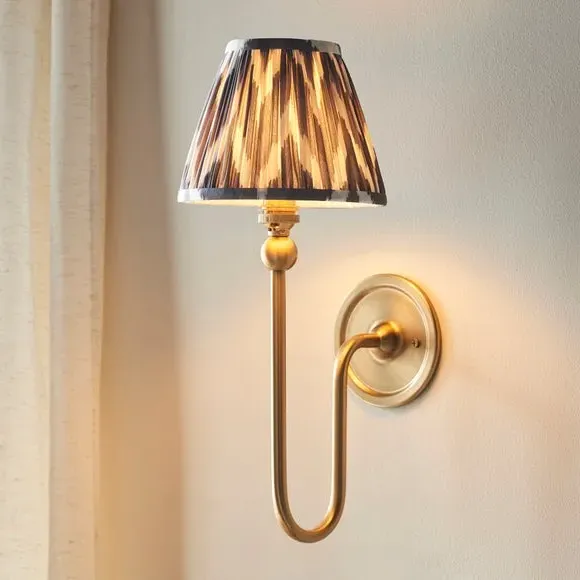 Mid Century Wall Light with Zigzag Shade - Grey image