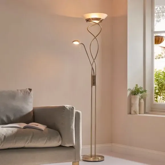 Mother & Child Floor Lamp with Dimmer - Brass image