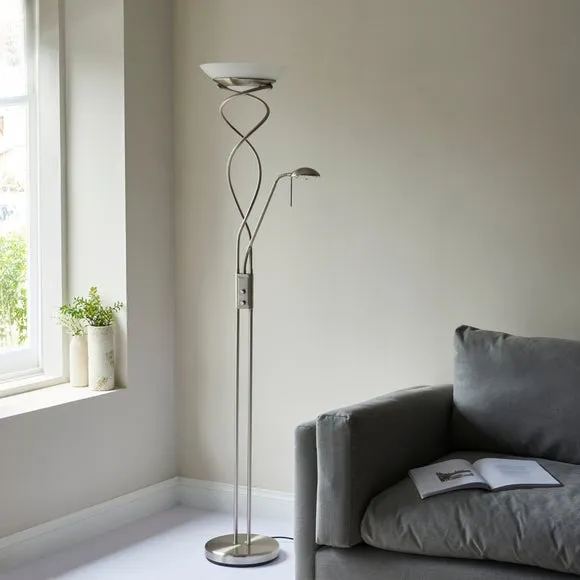 Mother & Child Floor Lamp with Dimmer - Chrome