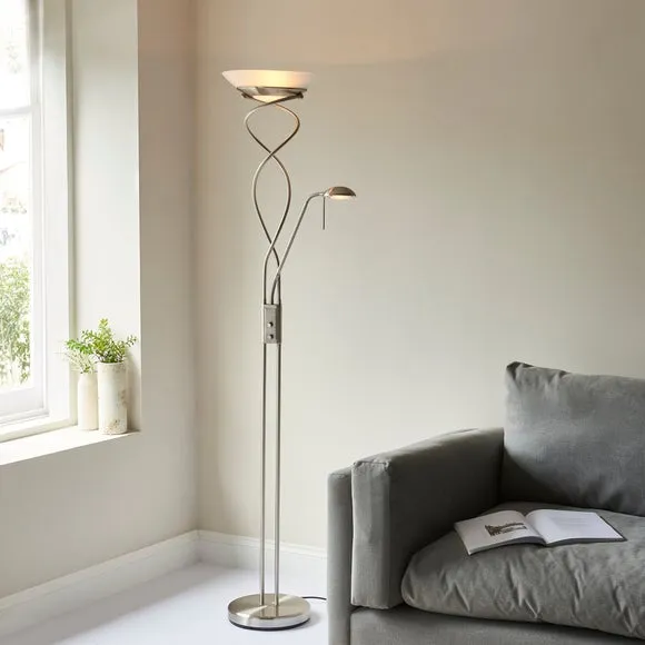 Mother & Child Floor Lamp with Dimmer - Chrome