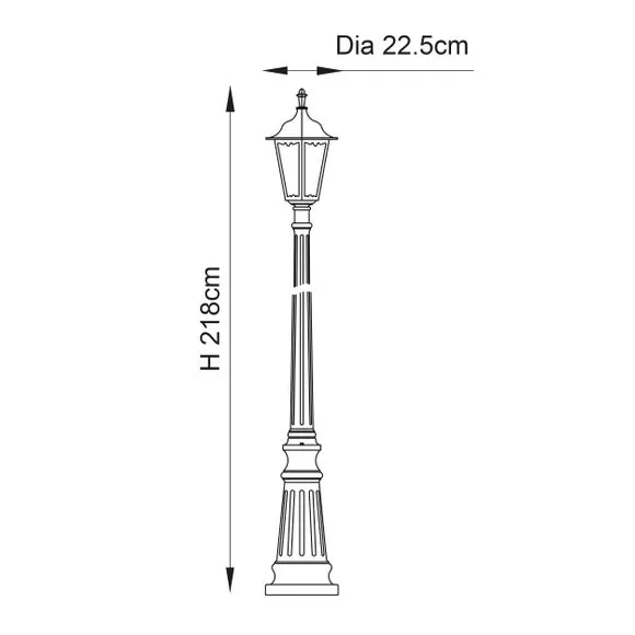 Outdoor Lamppost Traditional Style - Black