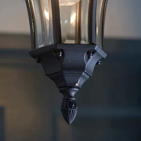 Outdoor Pendant Light with Chain - Black, Aluminium