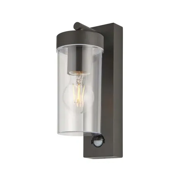 Outdoor PIR Sensor Wall Light - Grey, Steel image