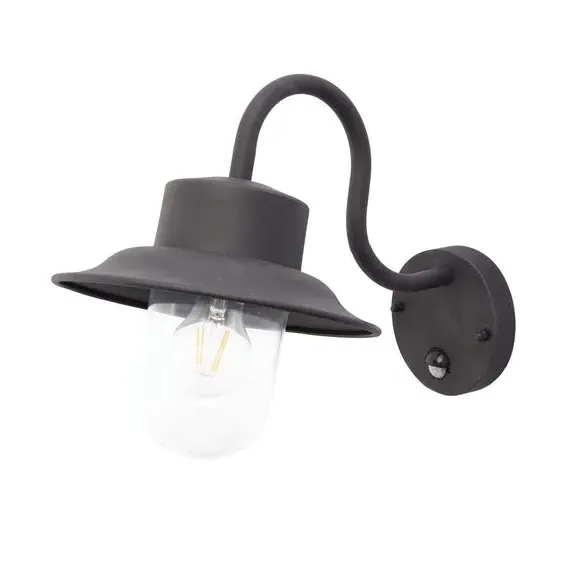 Outdoor PIR Wall Light - Black, Metal