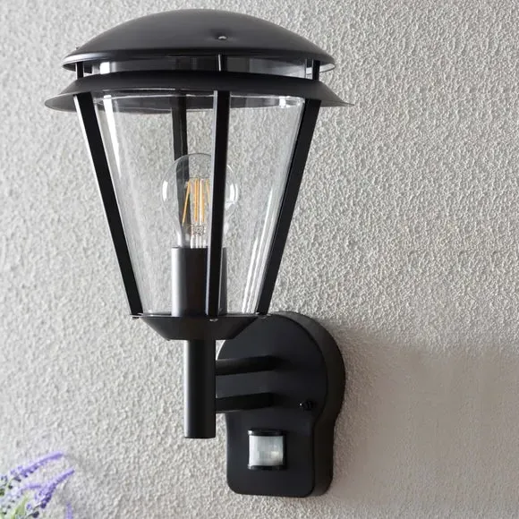 Outdoor PIR Wall Light - Black, Steel