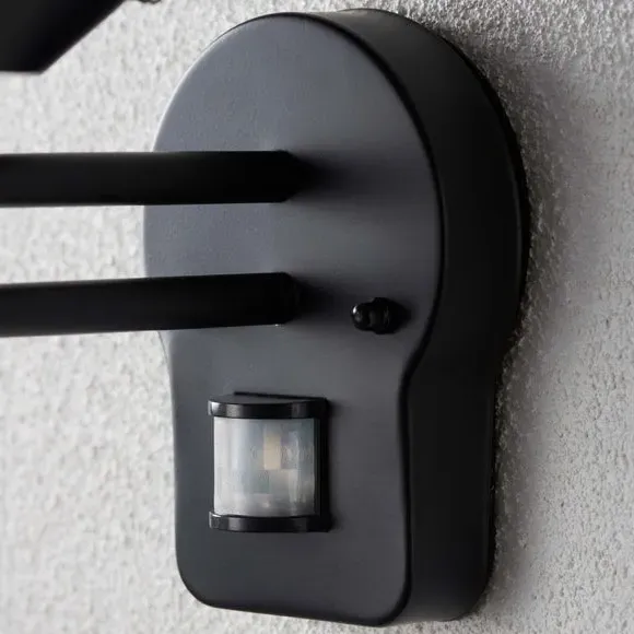 Outdoor PIR Wall Light - Black, Steel