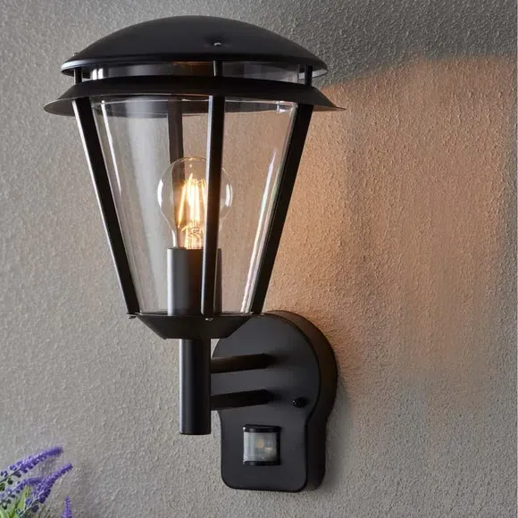 Outdoor PIR Wall Light - Black, Steel image
