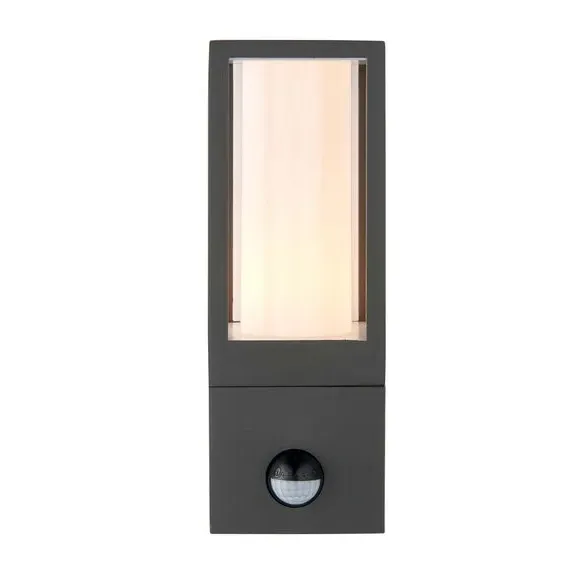 Outdoor PIR Wall Light - Grey, Aluminium