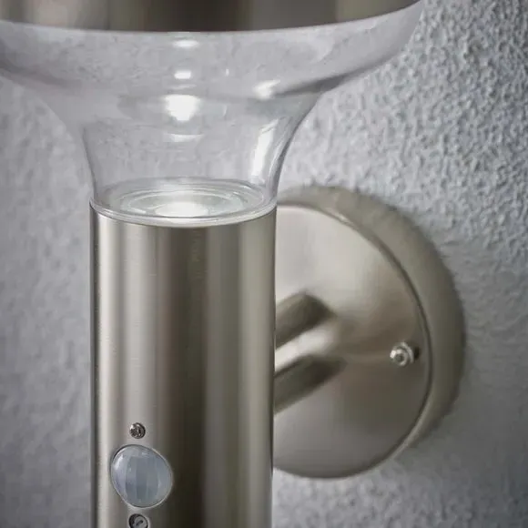 Outdoor PIR Wall Light - Silver
