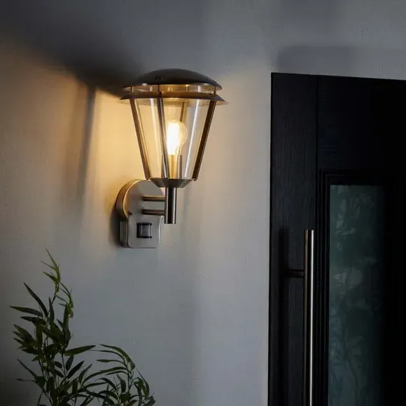 Outdoor PIR Wall Light - Silver, Steel