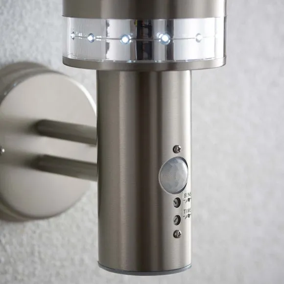 Outdoor PIR Wall Light - Silver, Steel