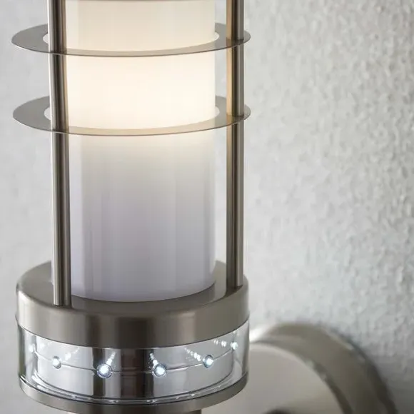 Outdoor PIR Wall Light - Silver, Steel