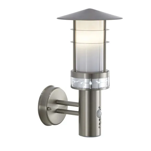 Outdoor PIR Wall Light - Silver, Steel