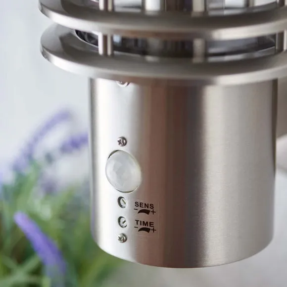 Outdoor PIR Wall Light - Silver, Steel