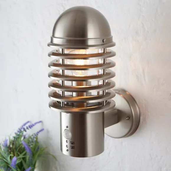 Outdoor PIR Wall Light - Silver, Steel image