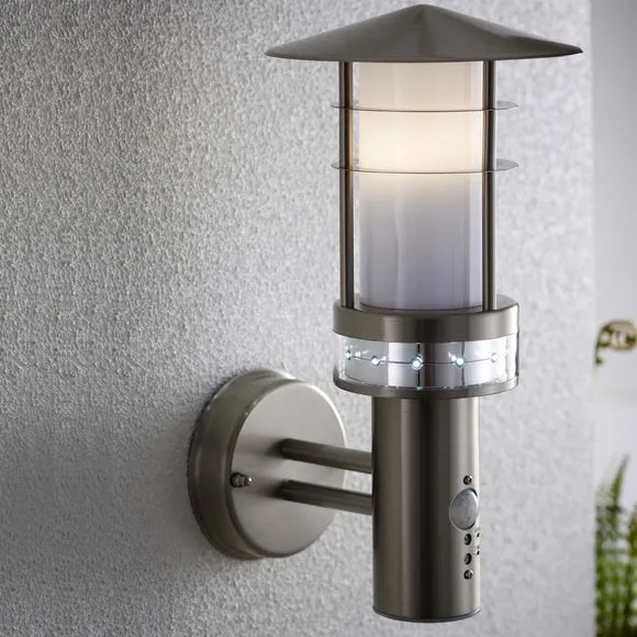 Outdoor PIR Wall Light - Silver, Steel image