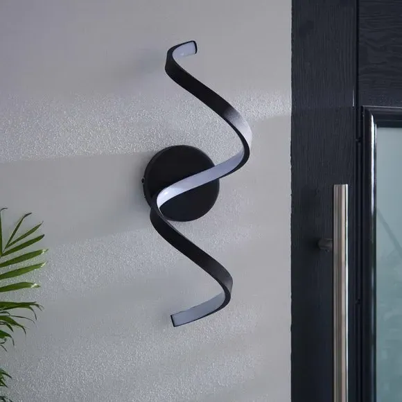 Outdoor Wall Light with LED - Black, Aluminium