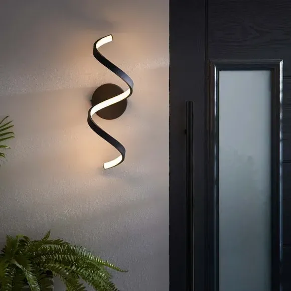 Outdoor Wall Light with LED - Black, Aluminium