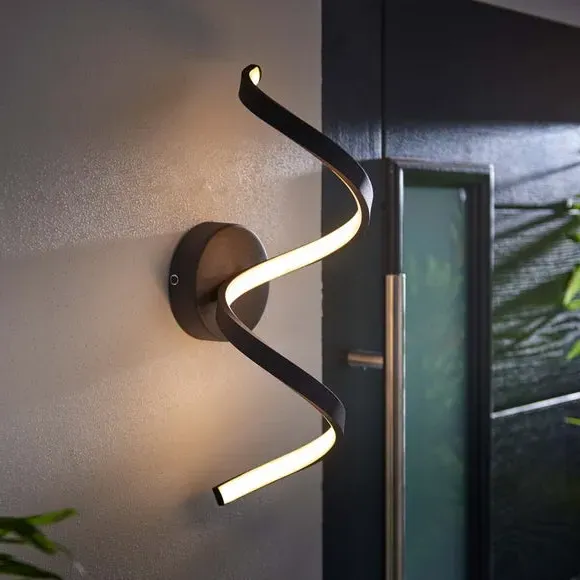 Outdoor Wall Light with LED - Black, Aluminium