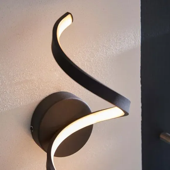Outdoor Wall Light with LED - Black, Aluminium