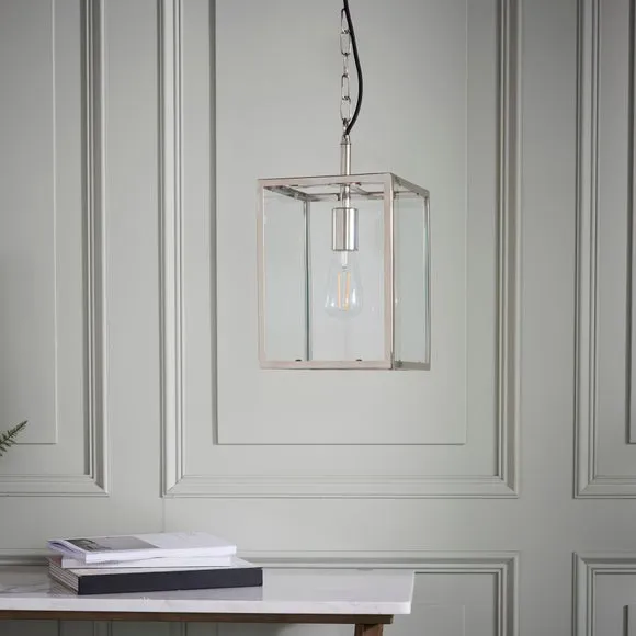 Pendant Light with Chain - Nickel, Metal