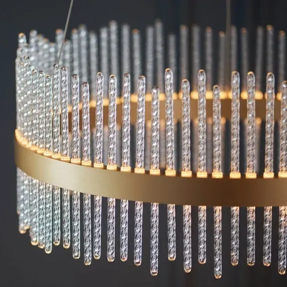 Pendant Light with Glass Rods - Gold, Metal