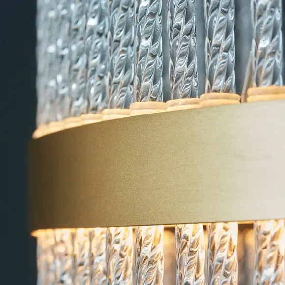 Pendant Light with Glass Rods - Gold, Metal