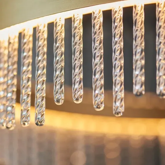 Pendant Light with Glass Rods - Gold, Metal