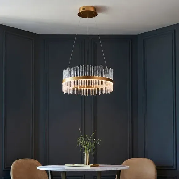 Pendant Light with Glass Rods - Gold, Metal