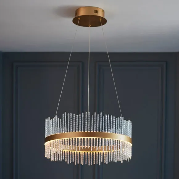 Pendant Light with Glass Rods - Gold, Metal image