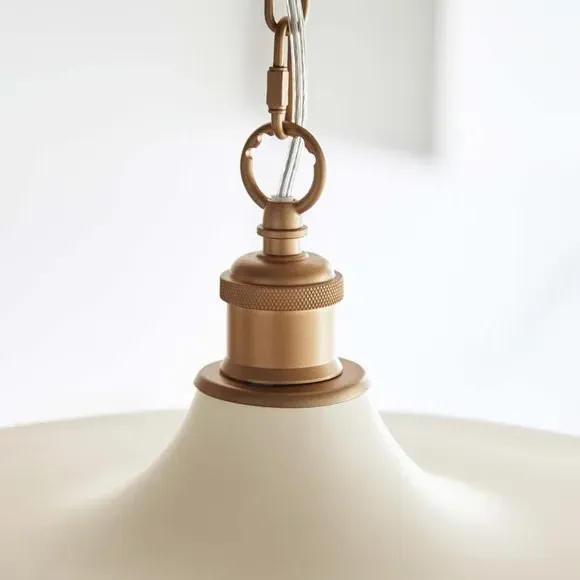 Pendant Light with Gold Finish - White, Metal